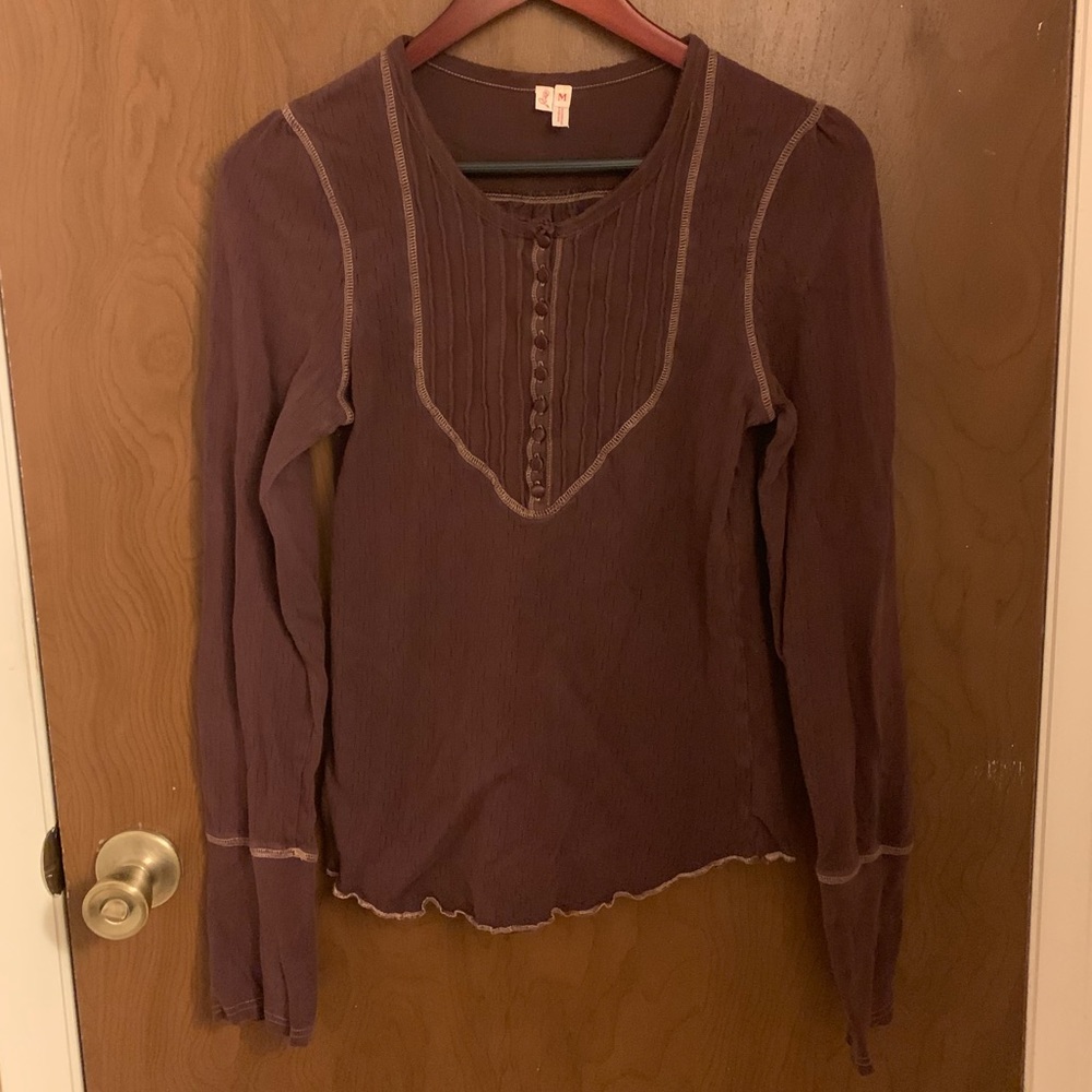 Vintage Joie Button Sleeve Thermal